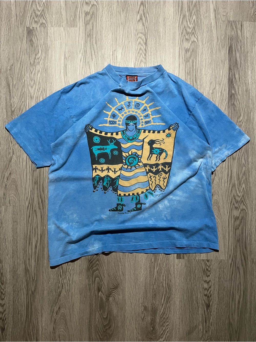 1996 Dagoli tribal T-shirt XL 90s ancient art knowing woman Vancouver Canada